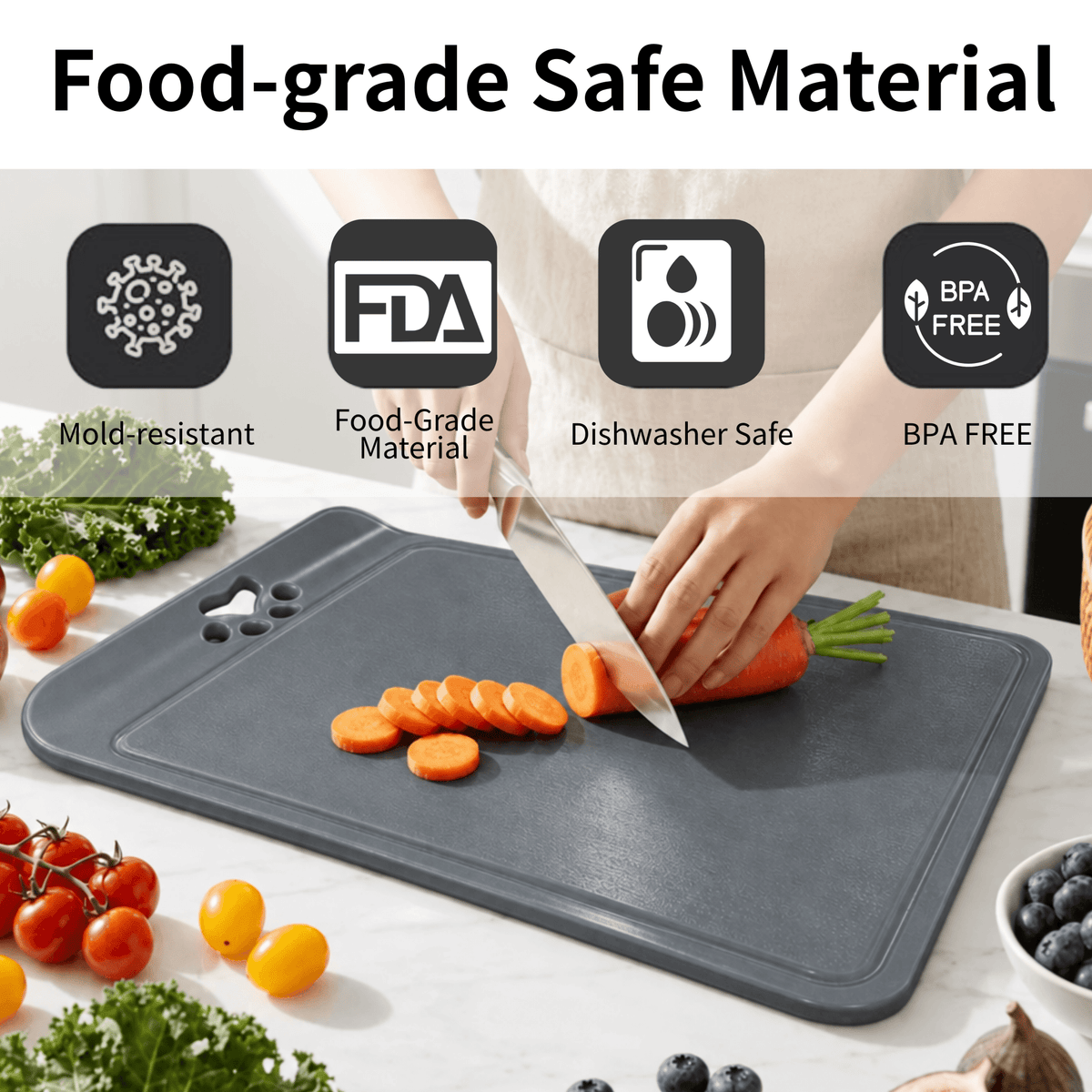 Rice Husk Pro Cutting Board™ - Black - GoFreshBoards